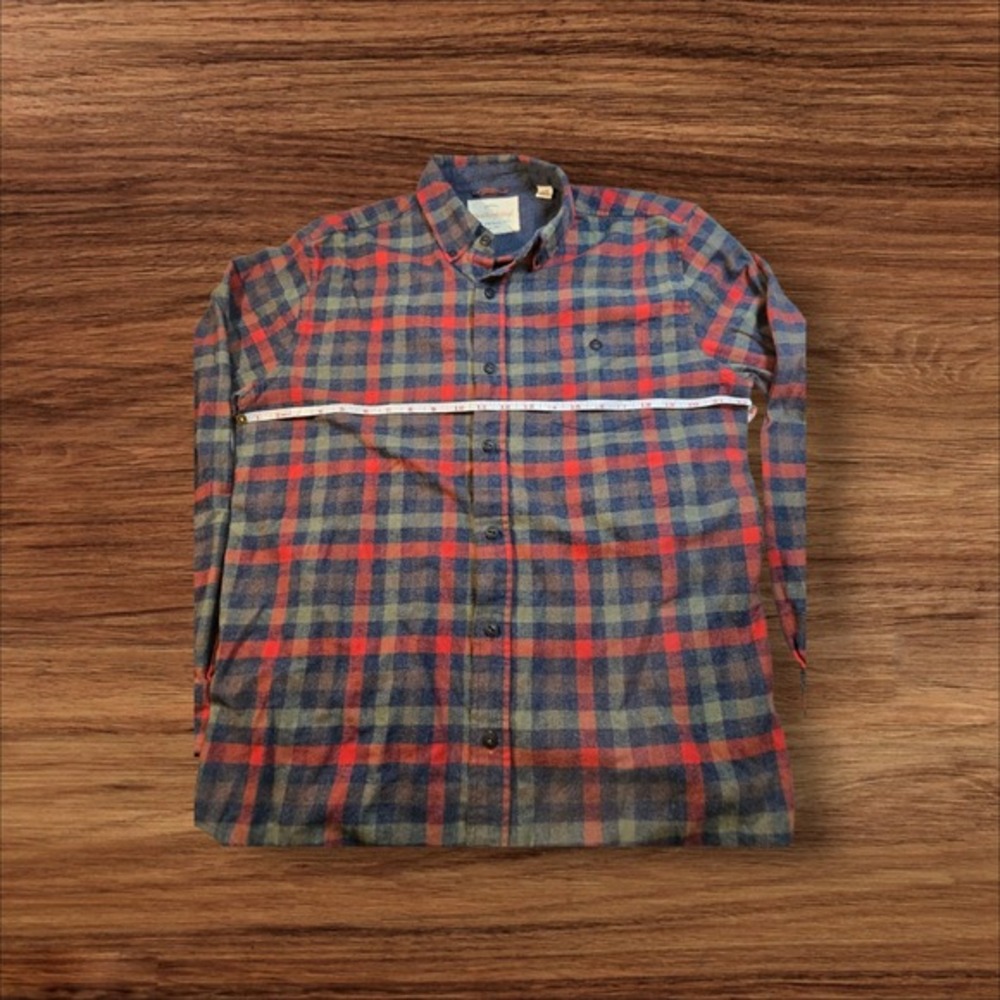 Original Weatherproof Vintage Shirt Mens L Red Gray Navy Flannel Plaid - Picture 5 of 7